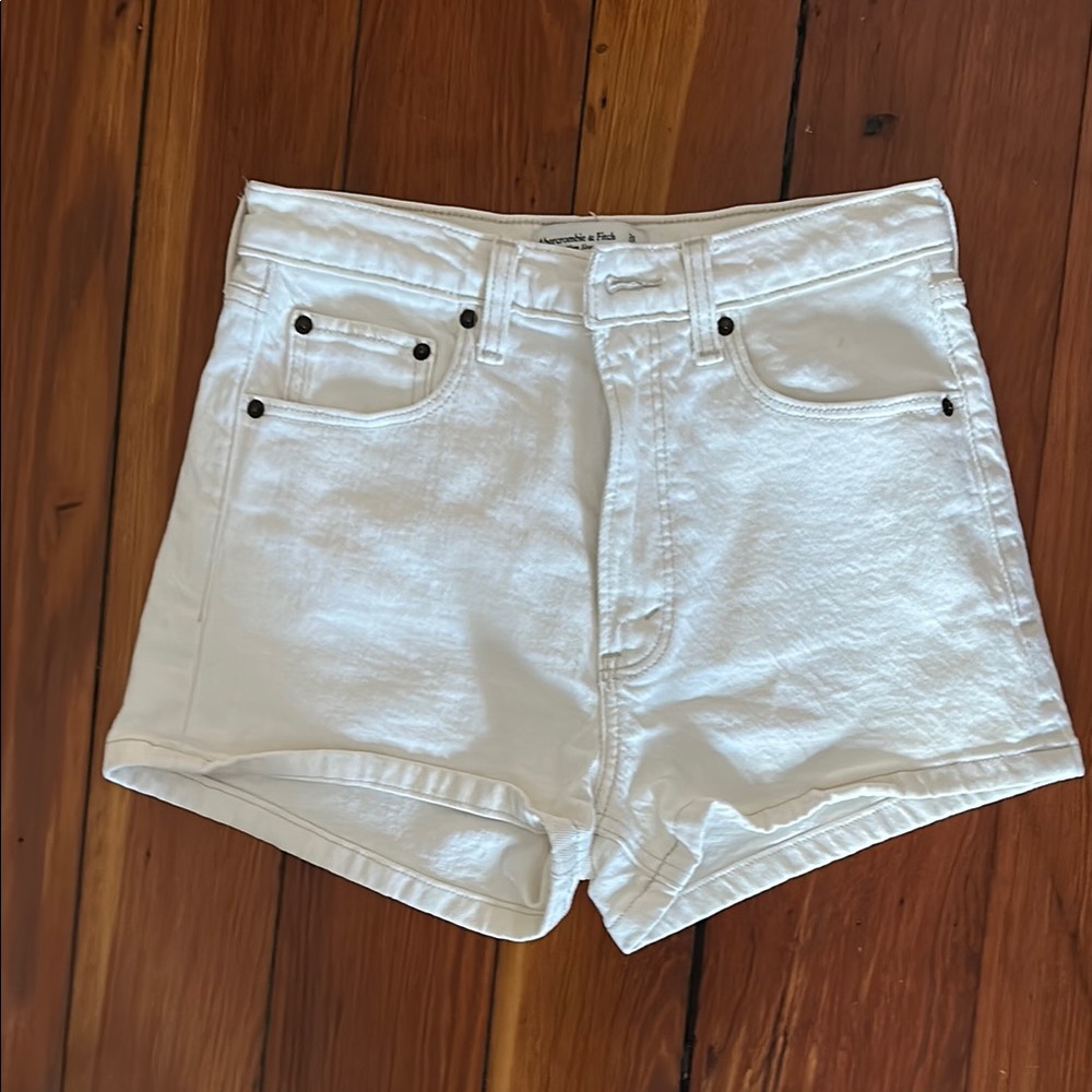 Abercrombie & Fitch White Jean Shorts